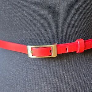 ✨ Kenneth Cole New York Slim Red Belt with Silver Buckle - Small ✨